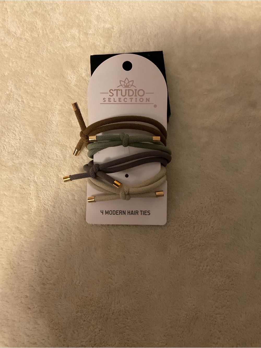 Neutral Tone Hair Ties - Olive, Sage, Gray, Cream - Set of 4